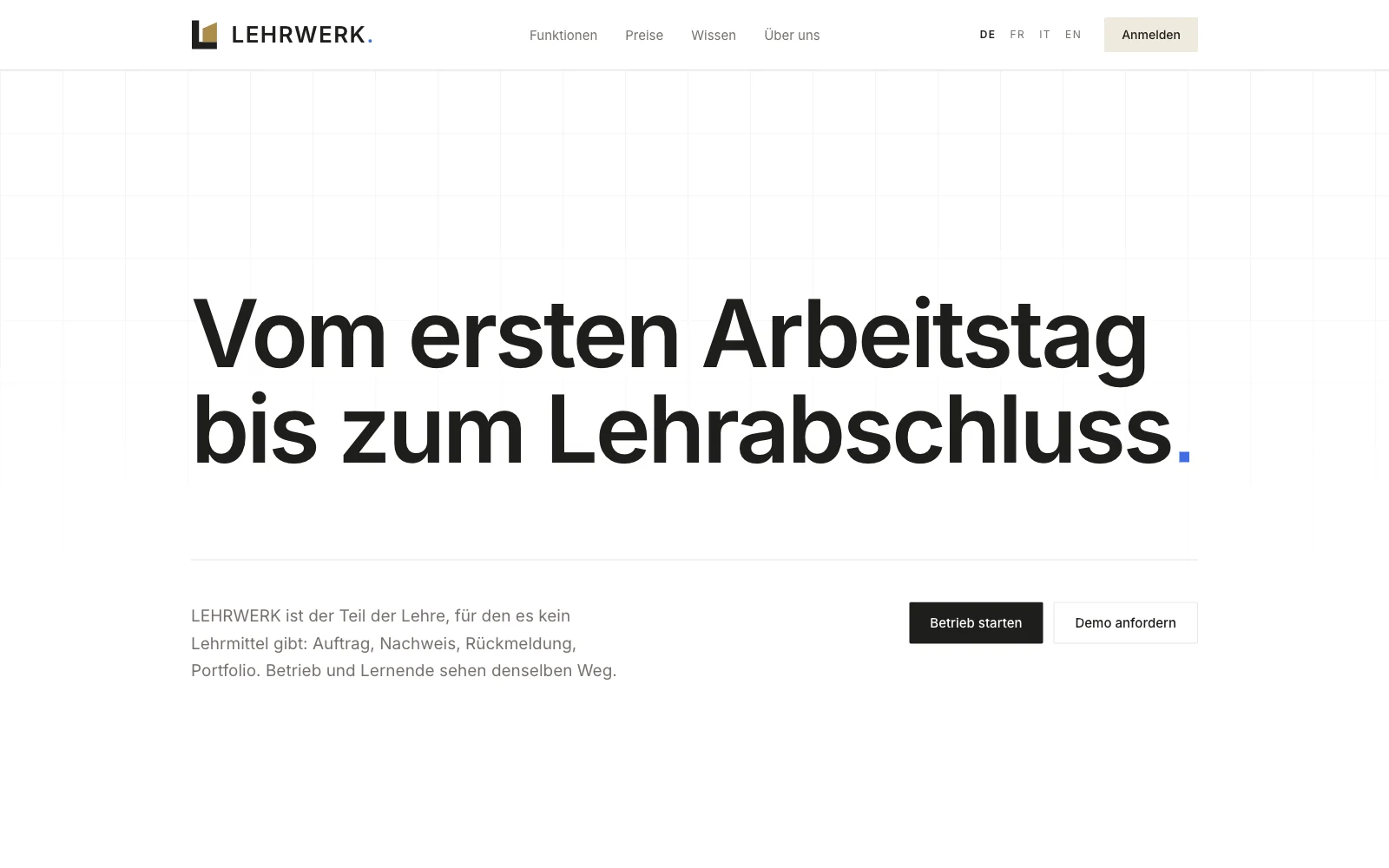 LEHRWERK Ausbildungsplattform für Schweizer Lehrbetriebe